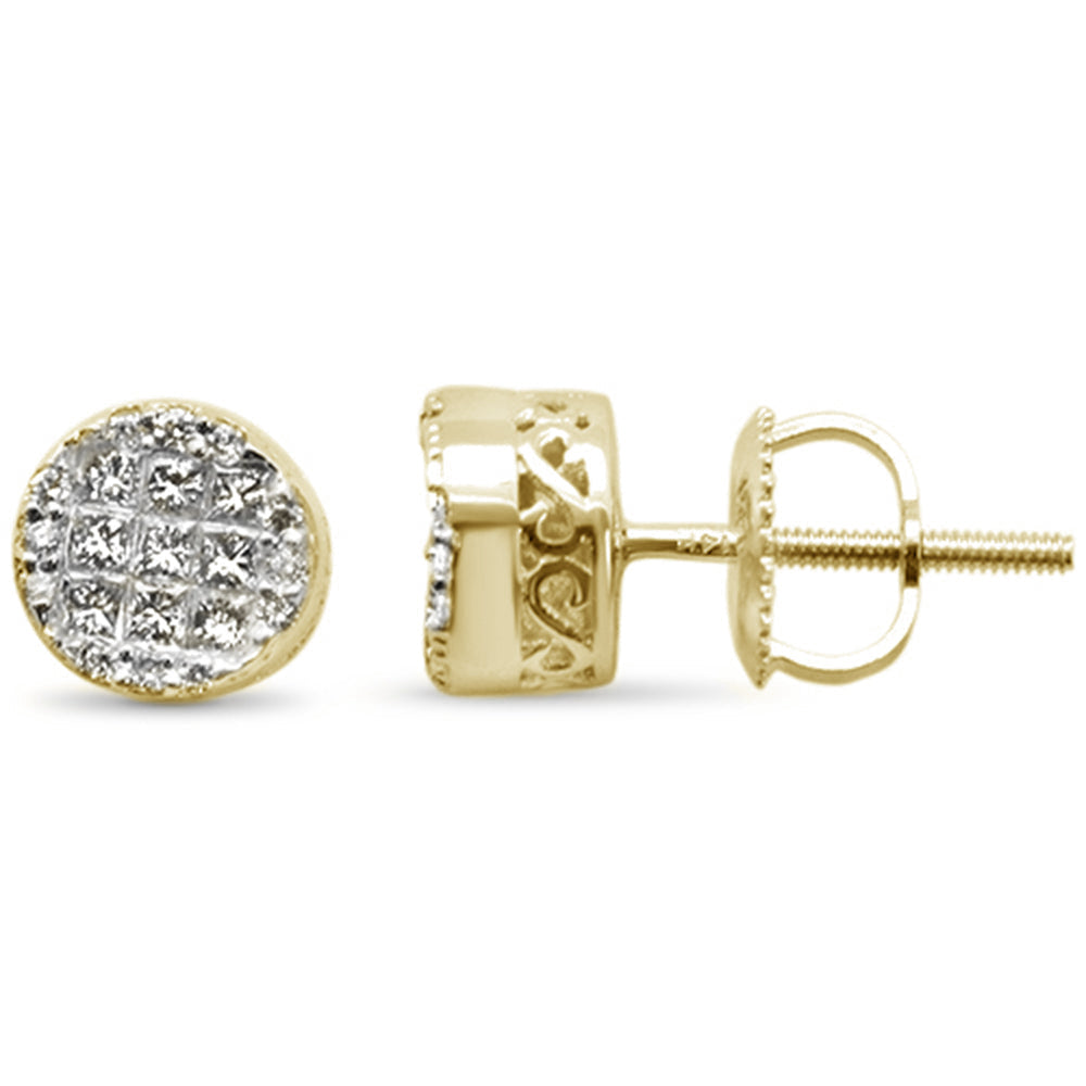 Muse Jewelry .42ct G SI 14K Yellow Gold Diamond Round and Princess Cut Earrings