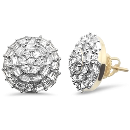 Muse Jewelry 1.30ct G SI 10K Yellow Gold Round & Baguette Diamond Earrings