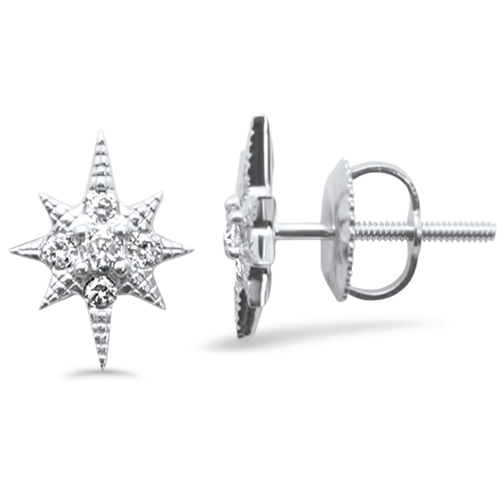 Muse Jewelry .17ct G SI 14K White Gold Starburst Diamond Earrings