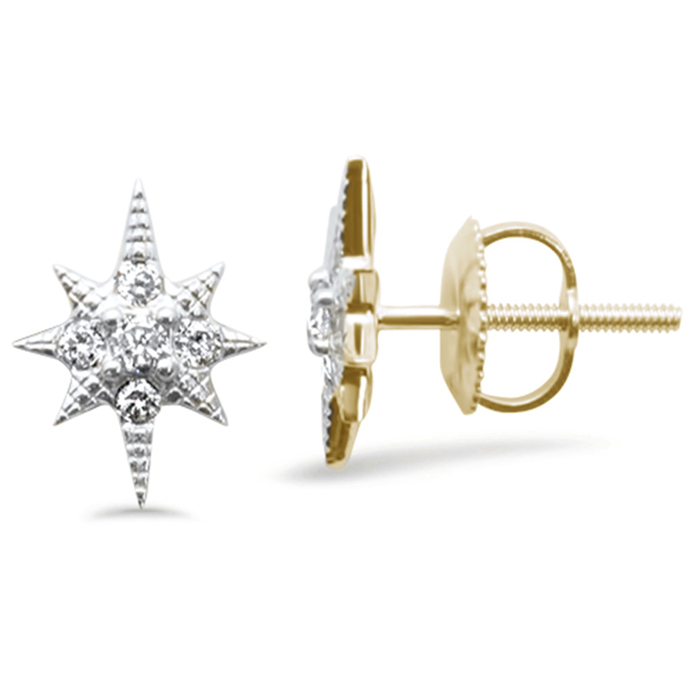 Muse Jewelry .17ct G SI 14K Yellow Gold Starburst Diamond Earrings