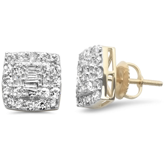 Muse Jewelry 1.13ct G SI 10K Yellow Gold Square Shaped Halo Earrings