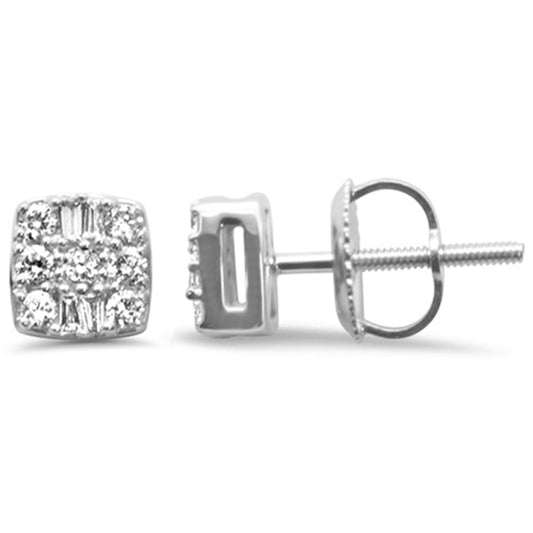 Muse Jewelry .27ct G SI 14K White Gold Square Shaped Earrings