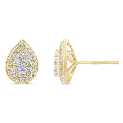 Muse Jewelry .63ct G SI 14K Yellow Gold Pear Shaped Earrings