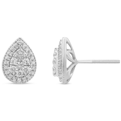 Muse Jewelry .60ct G SI 14K White Gold Pear Shaped Earrings