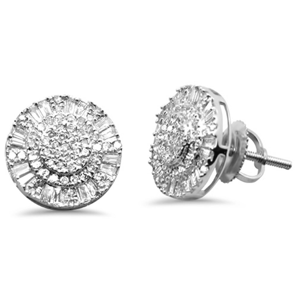 Muse Jewelry .60ct G SI 14K White Gold Round & Baguette Diamond Earrings