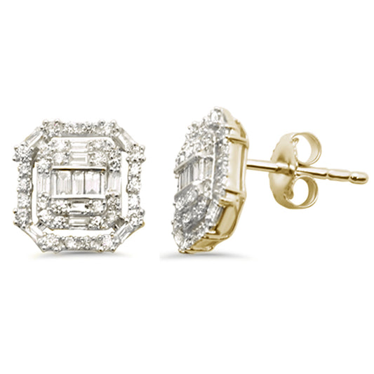 Muse Jewelry .50ct G SI 14K Yellow Gold Round & Baguette Diamond Earring