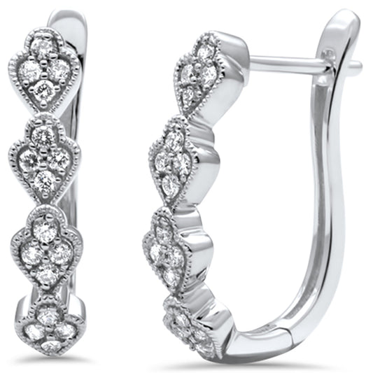 Muse Jewelry .32ct G SI 14K White Gold Diamond Hoop Earring