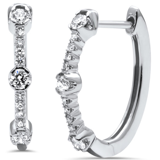 Muse Jewelry .50ct G SI 14K White Gold Diamond Hoop Earrings