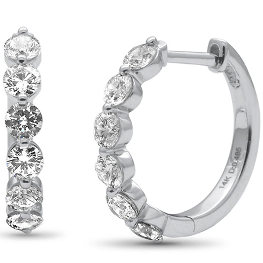 Muse Jewelry .97ct G SI 14K White Gold Diamond Hoop Earring