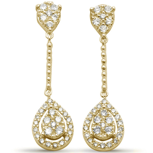 Muse Jewelry .47ct G SI 14K Yellow Gold Diamond Pear Shape Dangling Earring