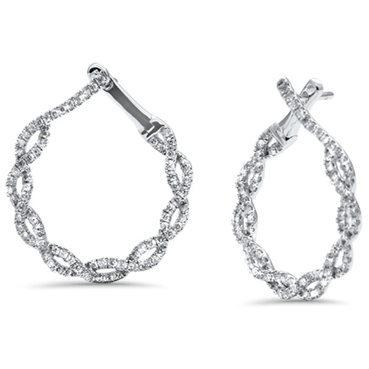 Muse Jewelry 1ct G SI 14K White Gold Diamond Infinity Hoop Earring