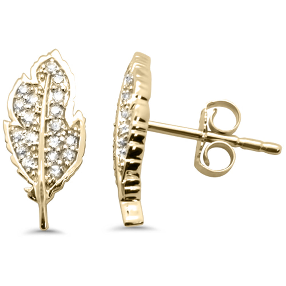 Muse Jewelry .16ct G SI 14K Yellow Gold Diamond Leaf Shaped Earring