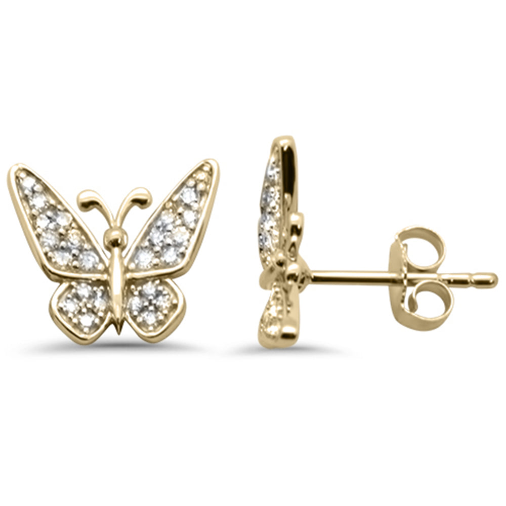 Muse Jewelry .24ct G SI 14K Yellow Gold Diamond Butterfly Earring