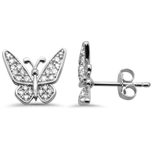 Muse Jewelry .24ct G SI 14K White Gold Diamond Butterfly Earring