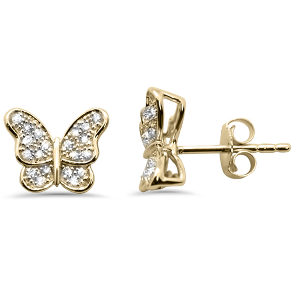 Muse Jewelry .15ct G SI 14K Yellow Gold Diamond Butterfly Earring