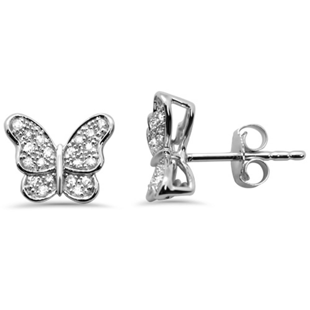 Muse Jewelry .16ct G SI 14K White Gold Diamond Butterfly Earring