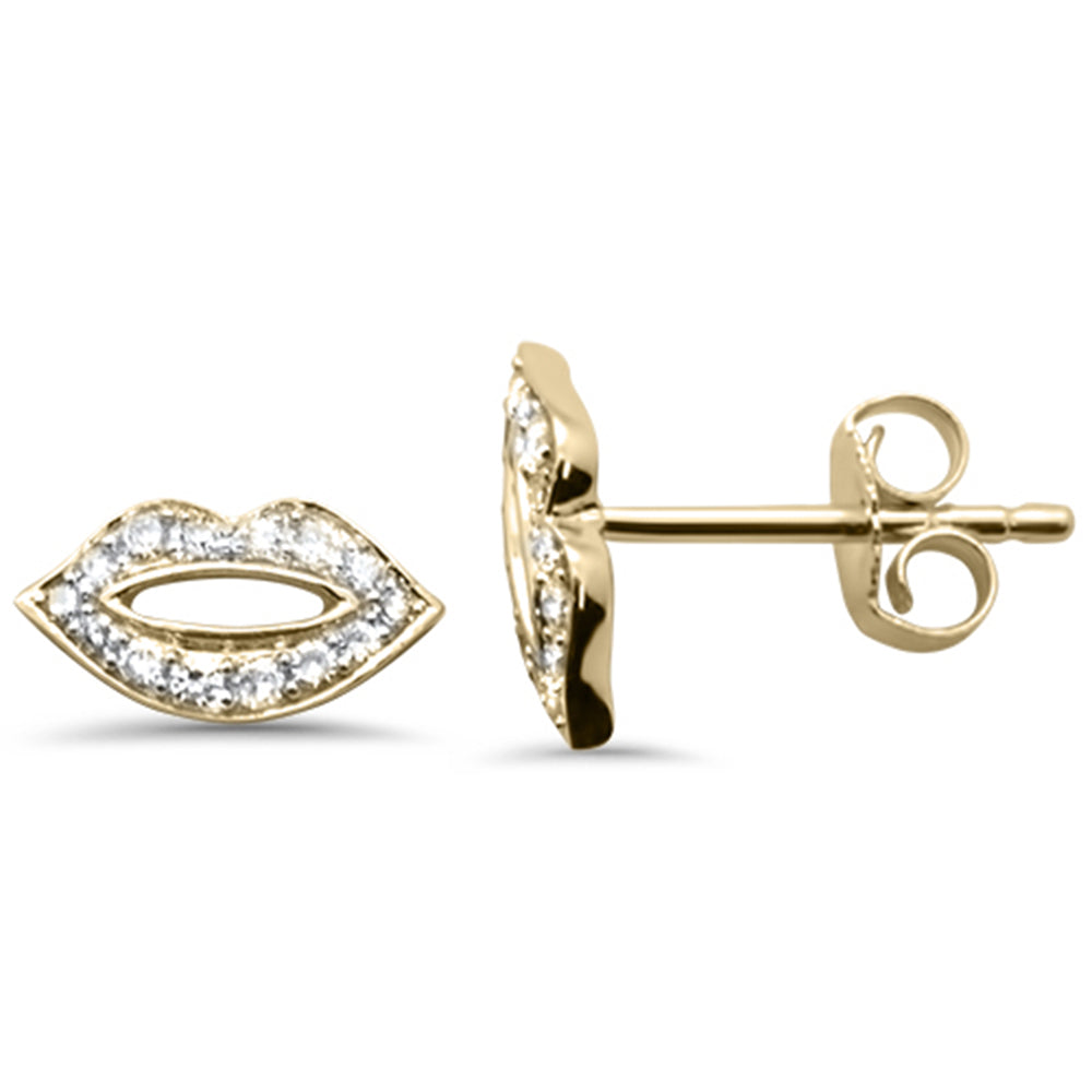 Muse Jewelry .15ct G SI 14K Yellow Gold Diamond Lips Earring