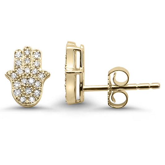 Muse Jewelry .16ct G SI 14K Yellow Gold Diamond Hamsa Earring