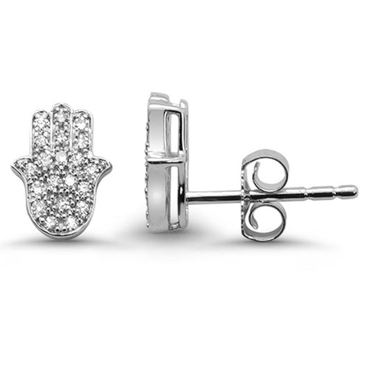 Muse Jewelry .16ct G SI 14K White Gold Diamond Hamsa Earring