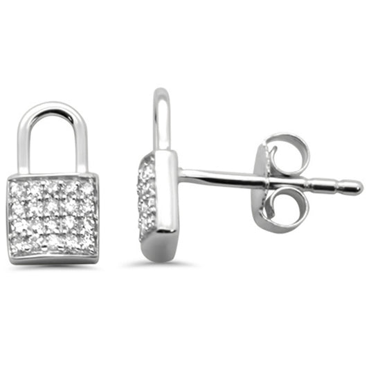 Muse Jewelry .16ct G SI 14K White Gold Diamond Lock Shaped Earring