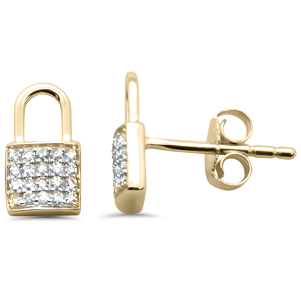 Muse Jewelry .16ct G SI 14K Yellow Gold Diamond Lock Shaped Earring