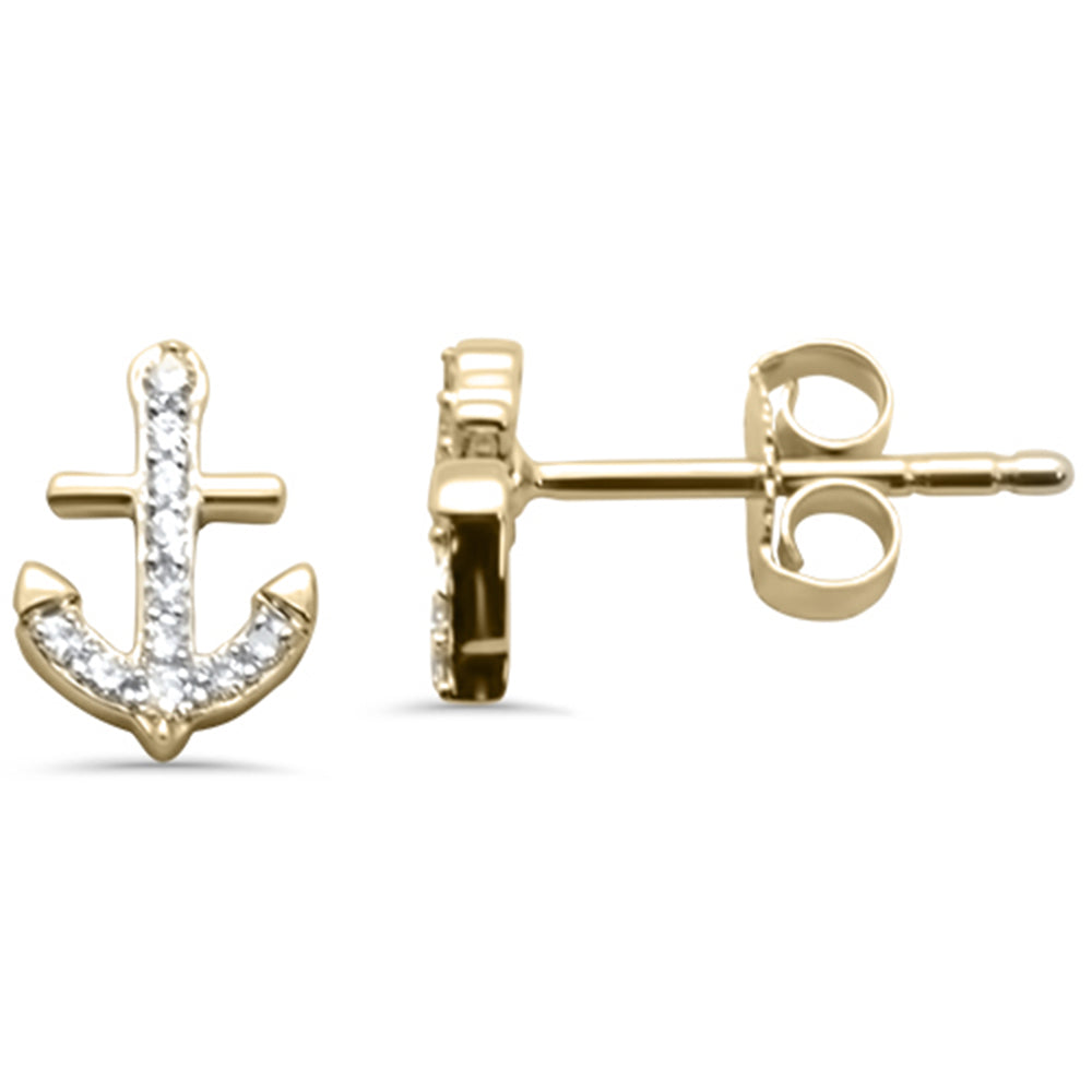 Muse Jewelry .10ct G SI 14K Yellow Gold Diamond Anchor Shaped Earring