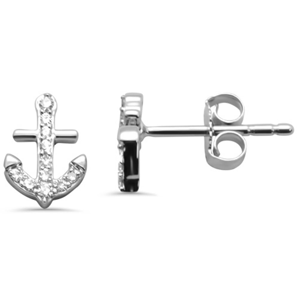 Muse Jewelry .10ct G SI 14K White Gold Diamond Anchor Shaped Earring