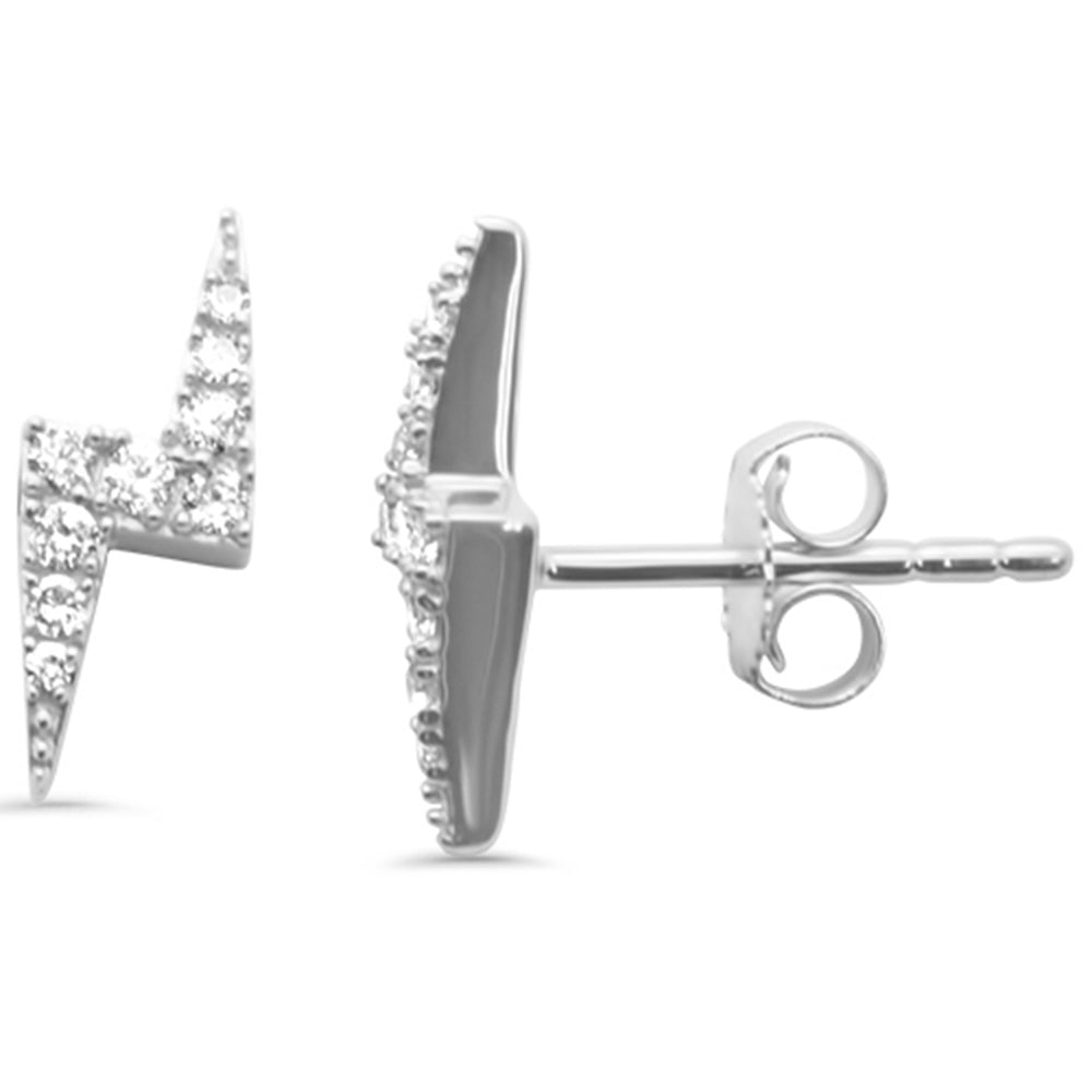 Muse Jewelry .15ct G SI 14K White Gold Diamond Thunderbolt Shaped Earring