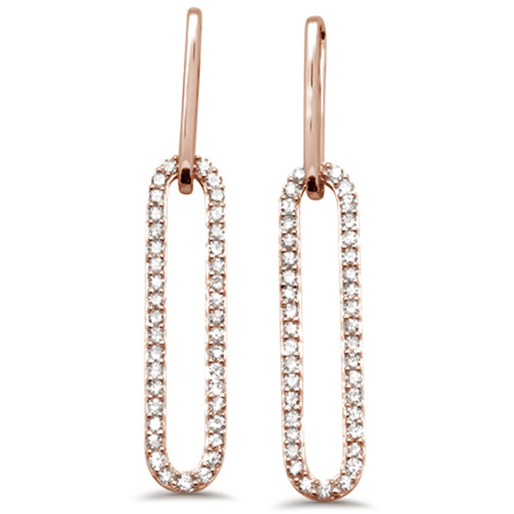 Muse Jewelry .40ct G SI 14K Rose Gold Diamond Paperclip Earring