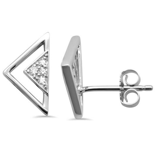 Muse Jewelry .06ct G SI 14K White Gold Diamond Tringle Shaped Earring