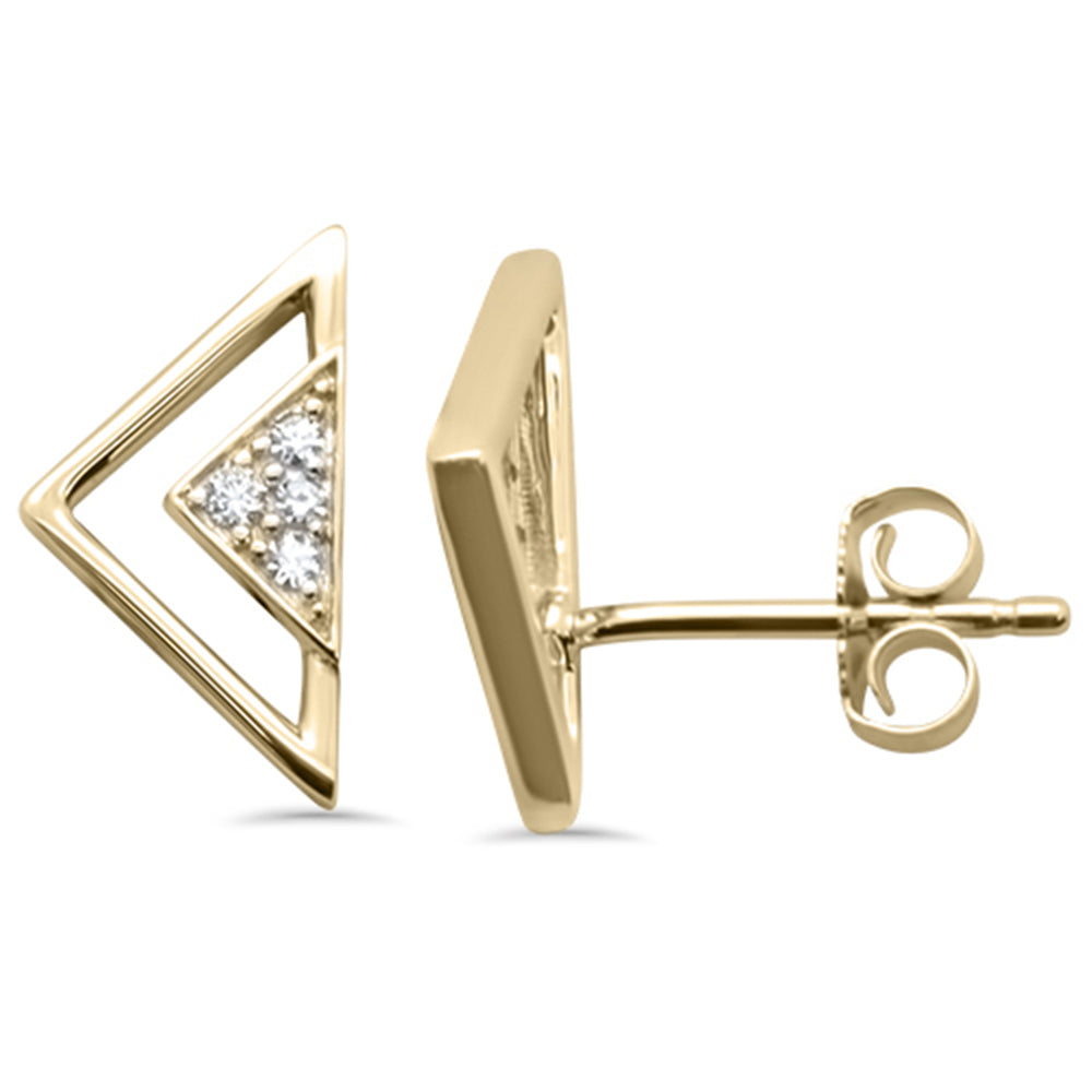 Muse Jewelry .07ct G SI 14K Yellow Gold Diamond Tringle Shaped Earring