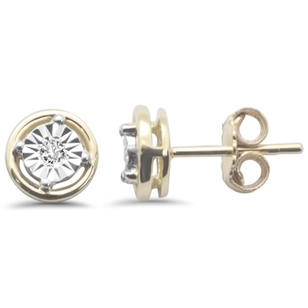 Muse Jewelry .05ct G SI 10K Yellow Gold Miracle Illusion Stud Earrings