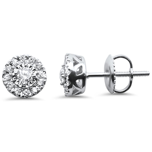 Muse Jewelry .33ct G SI 14K White Gold Diamond Halo Earrings