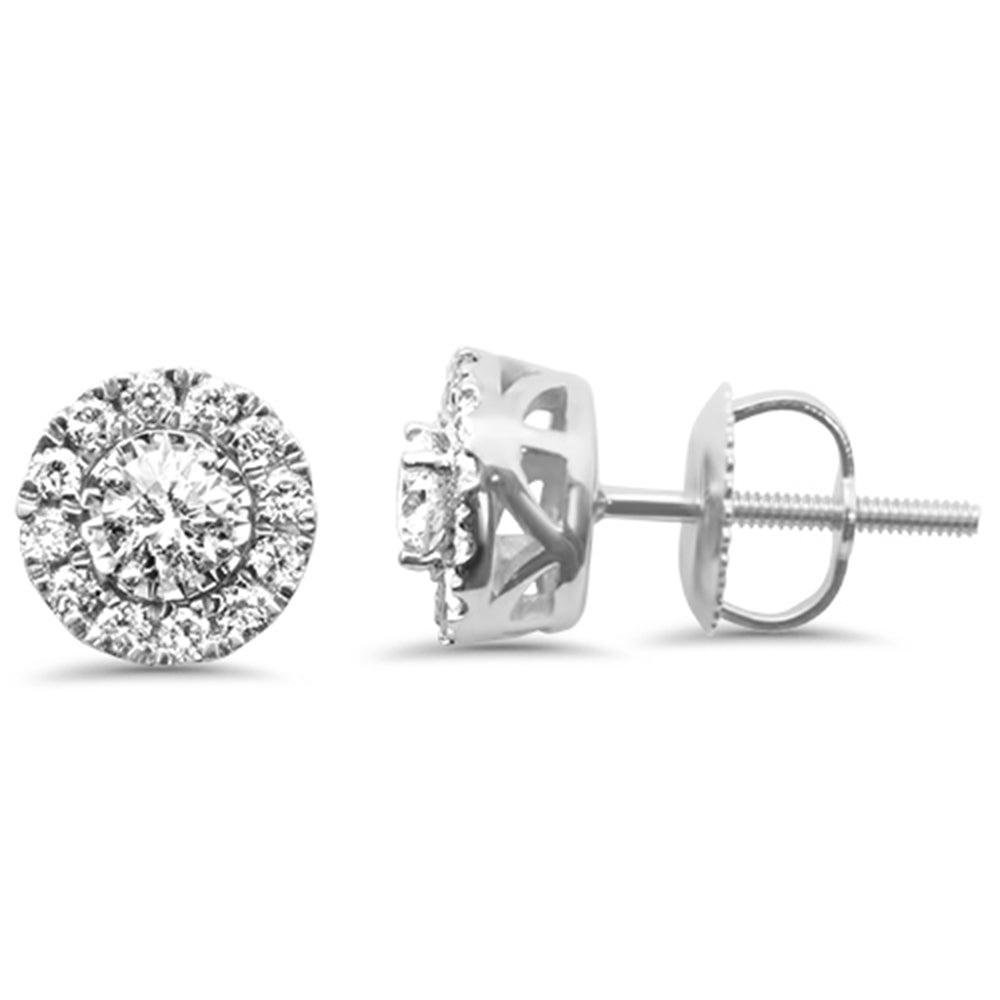 Muse Jewelry .50ct G SI 14K White Gold Diamond Halo Earrings