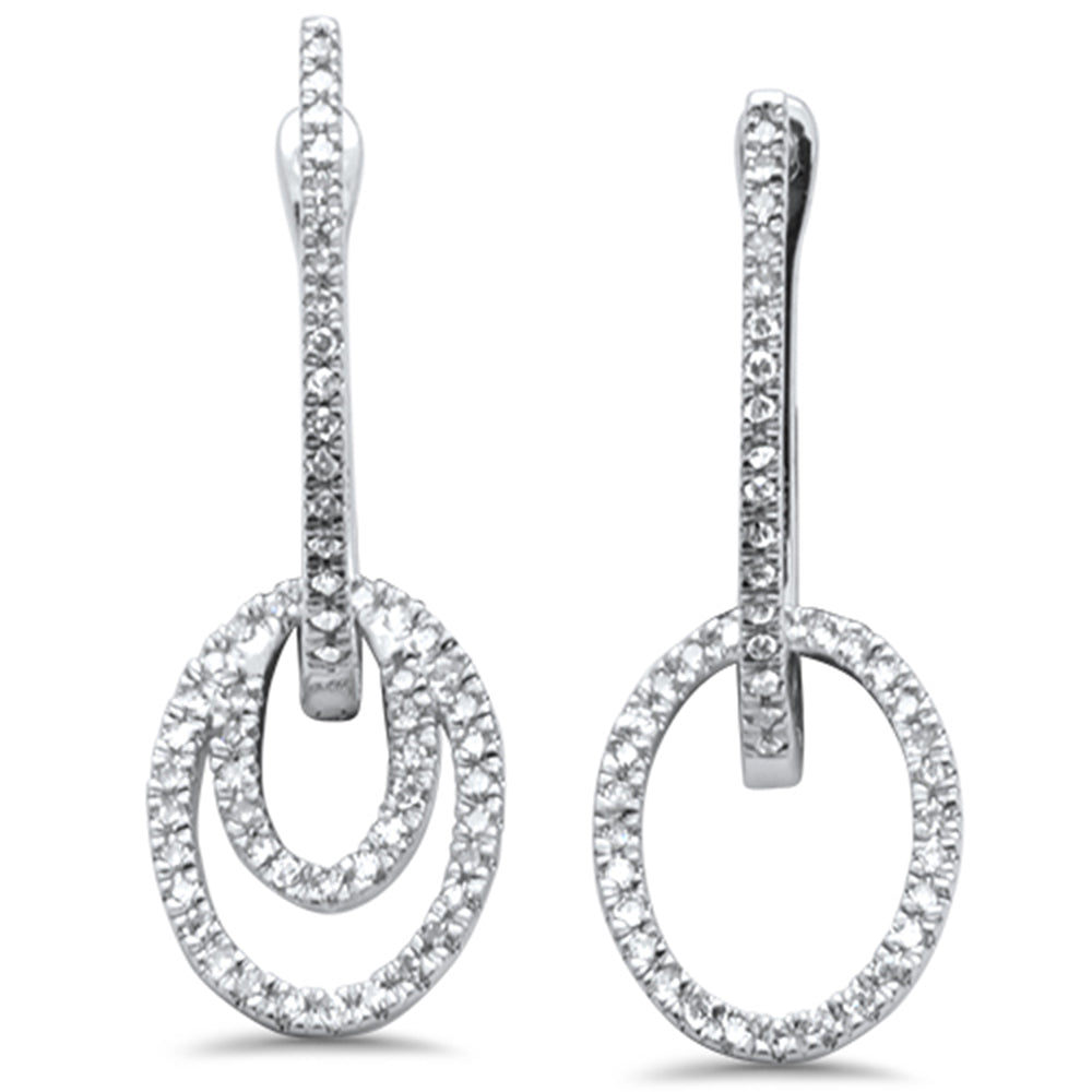 Muse Jewelry .25ct G SI 14K White Gold Oval Dangling Earrings