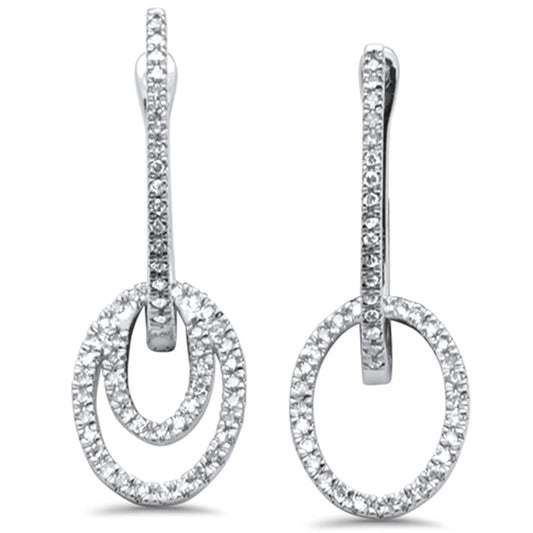 Muse Jewelry .25ct G SI 14K White Gold Oval Dangling Earrings