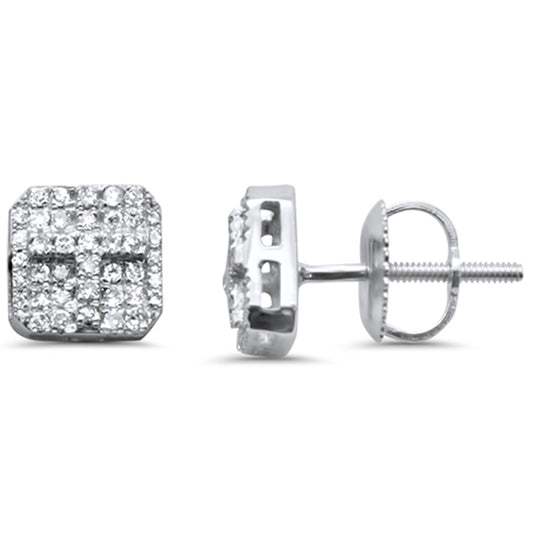 Muse Jewelry .22ct G SI 14K White Gold Diamond Cross Earrings