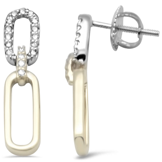 Muse Jewelry .23ct G SI 14K Yellow Gold/White Gold Diamond Paperclip Style Earrings