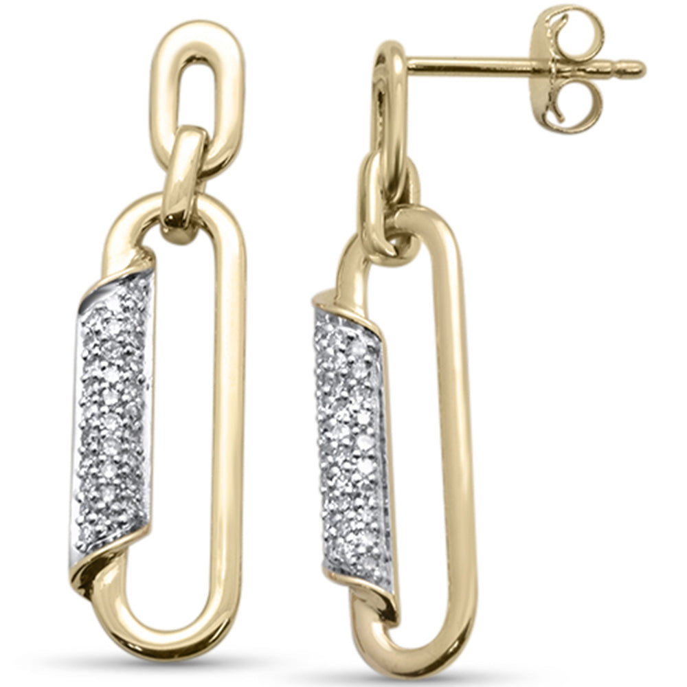 Muse Jewelry .25ct G SI 14K Yellow Gold Diamond Paperclip Drop Earrings