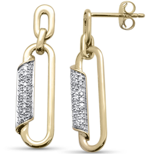 Muse Jewelry .25ct G SI 14K Yellow Gold Diamond Paperclip Drop Earrings