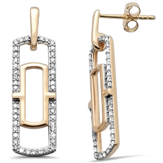 Muse Jewelry .39ct G SI 14K Yellow Gold Diamond Paperclip Style Drop Earrings