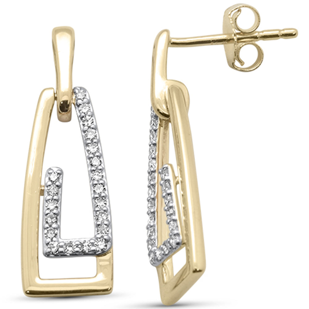 Muse Jewelry .20ct G SI 14K Yellow Gold Diamond Paperclip Style Drop Earrings