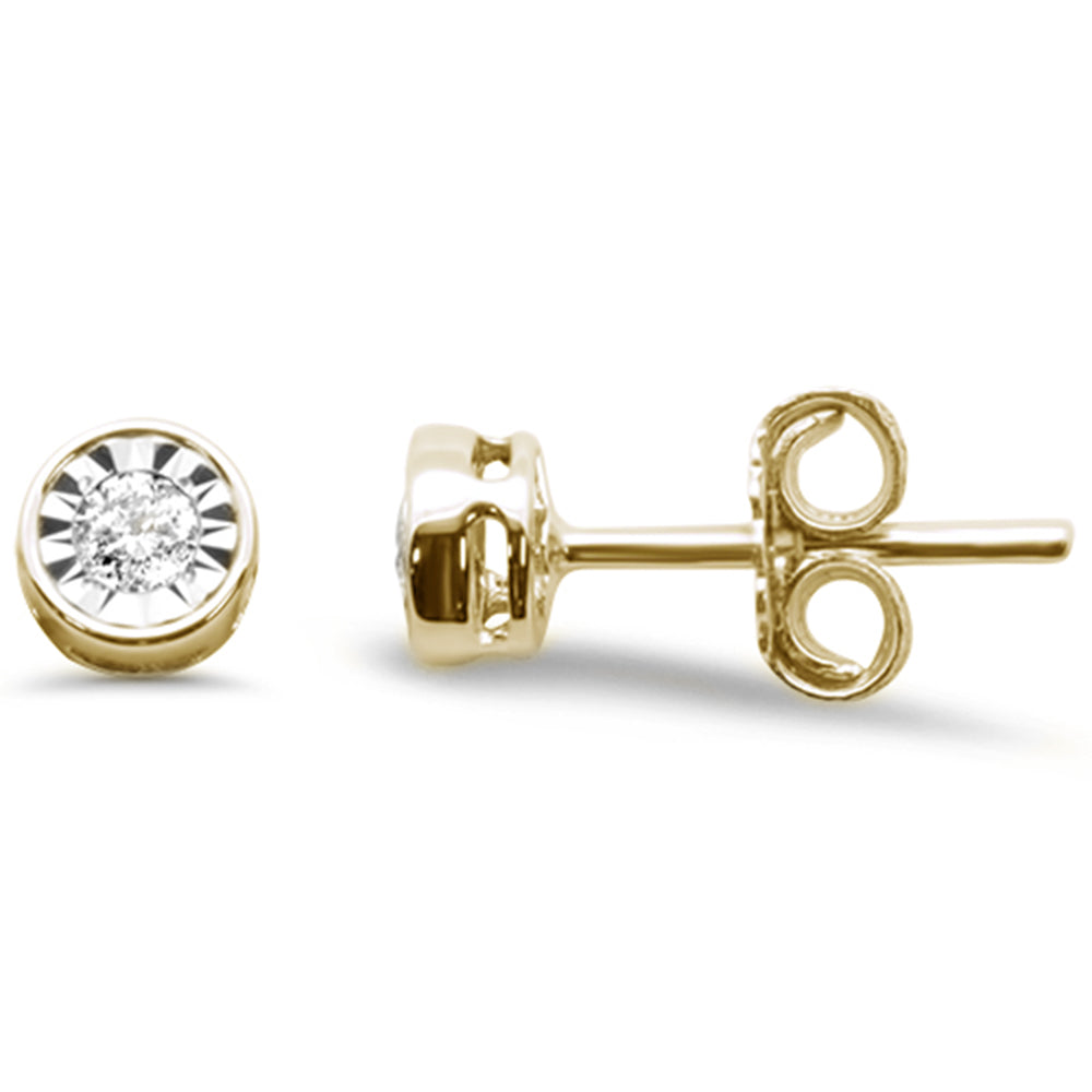 Muse Jewelry .12ct G SI 14K Yellow Gold Diamond Round Miracle Illusion Earrings