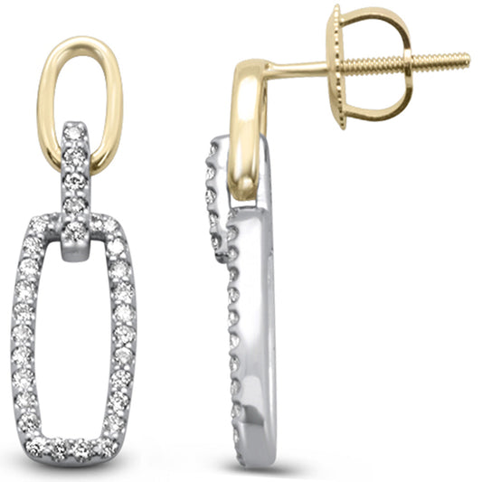 Muse Jewelry .26ct G SI 14K Two Tone Gold Diamond Paperclip Style Earring