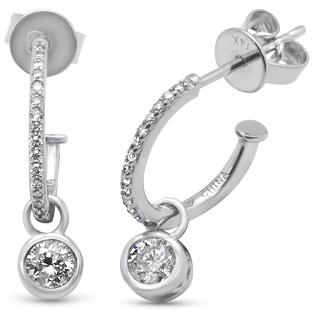 Muse Jewelry .50ct G SI 14K White Gold Diamond Drop Dangling Earrings