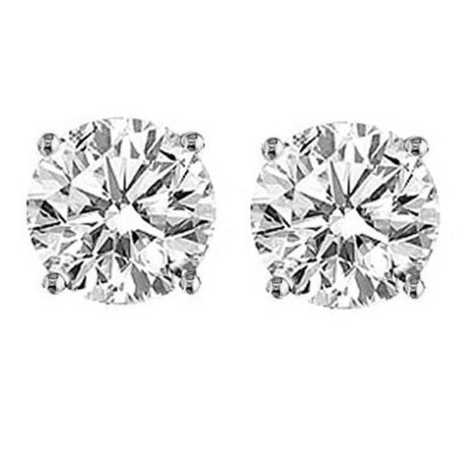 Muse Jewelry 1.26ct G SI 14K White Gold Diamond Solitaire Stud Earrings