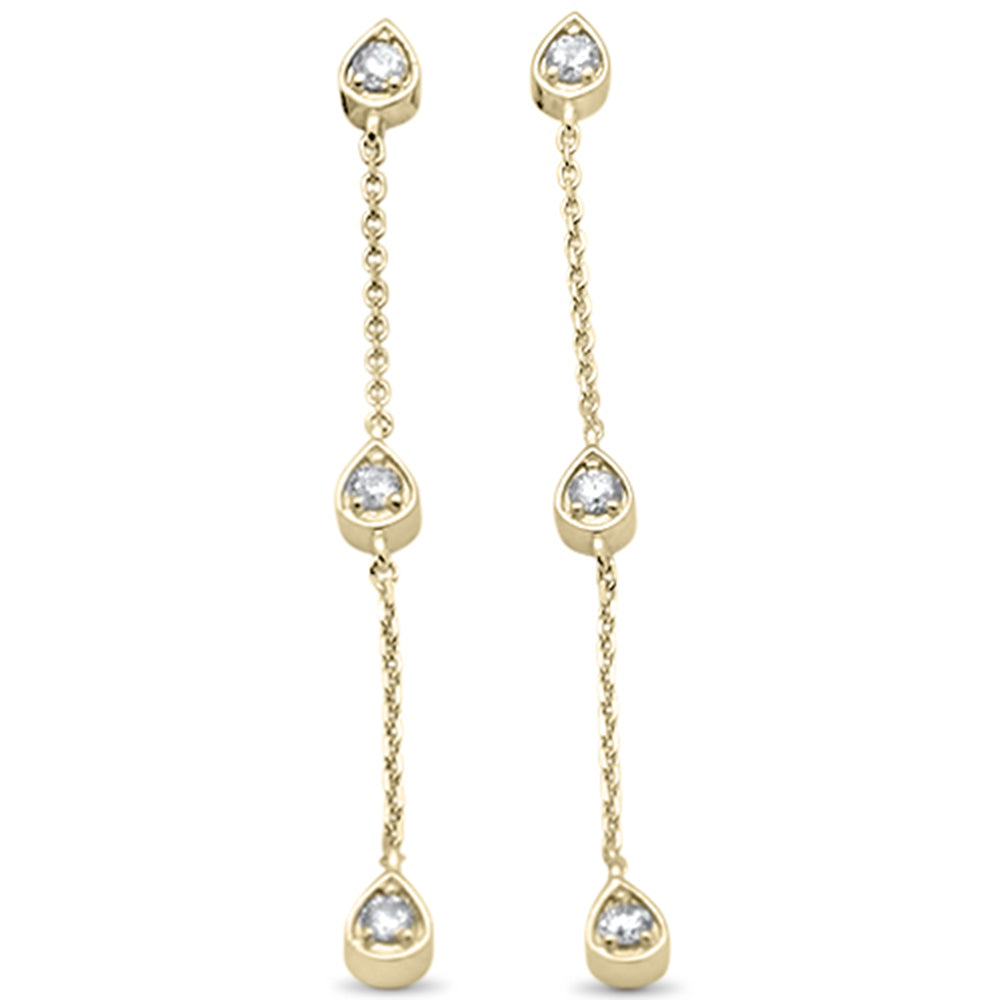 Muse Jewelry .24ct G SI 14K Yellow Gold Diamond Pear Shaped Drop Dangle Earrings