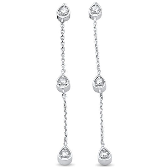 Muse Jewelry .24ct G SI 14K White Gold Diamond Pear Shaped Drop Dangle Earrings