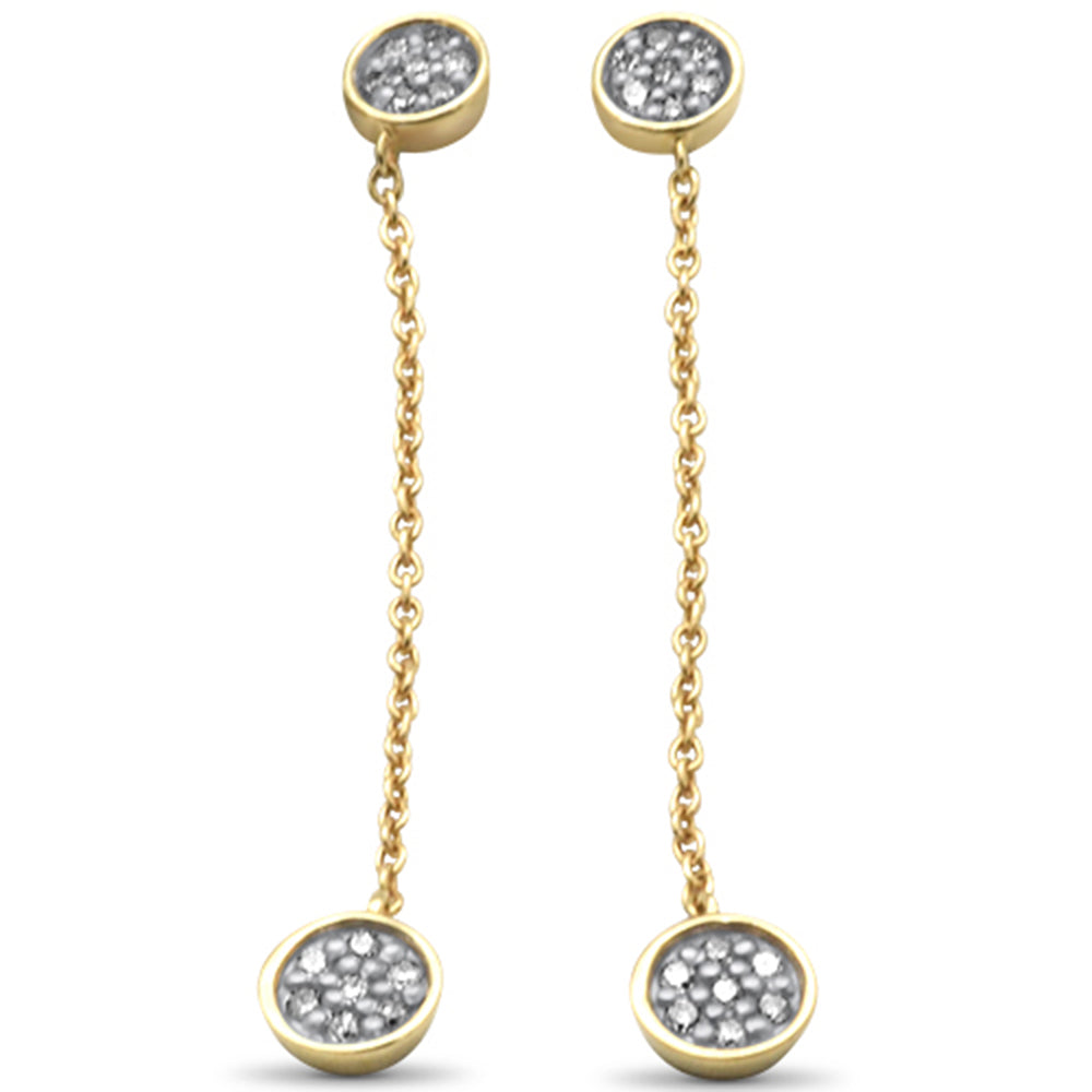 Muse Jewelry .14ct G SI 14K Yellow Gold Diamond Round Shaped Drop Dangle Earrings