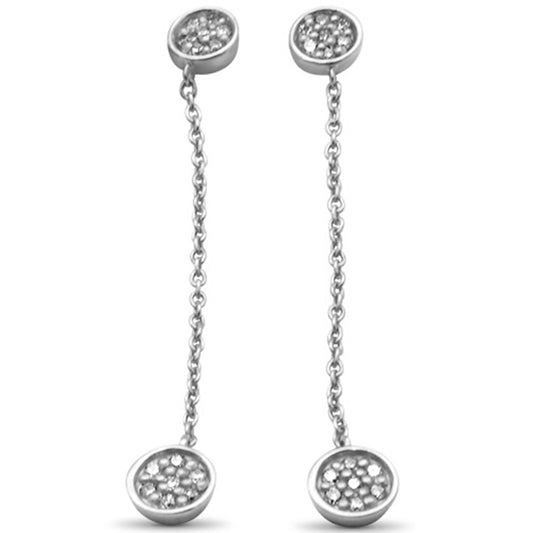 Muse Jewelry .16ct G SI 14K White Gold Diamond Round Shaped Drop Dangle Earrings